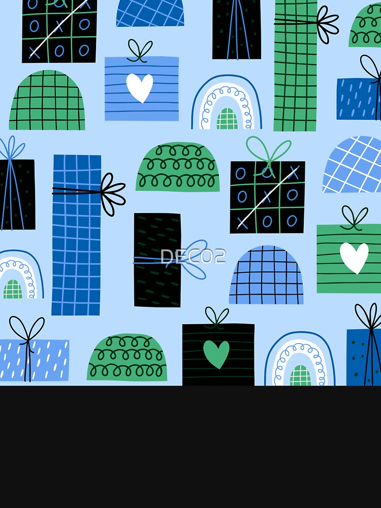 Holiday Gift Boxes Pattern In Blue And Green by DEC02 T-Shirts, Hoodie, Sweatshirt | BlankRebels.com (Image 3)