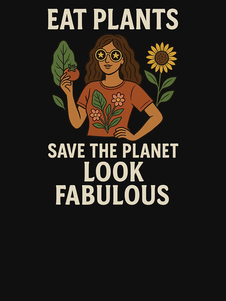 Eat plants. Save the Planet. Look fabulous by Nikki Krishna T-Shirts, Hoodie, Sweatshirt | BlankRebels.com (Image 3)