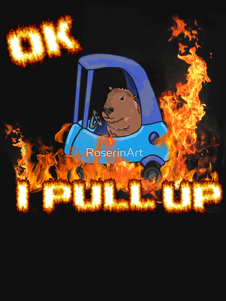 Ok I Pull Up Capybara Meme Fire Design by RoserinArt T-Shirts, Hoodie, Sweatshirt | BlankRebels.com (Image 3)