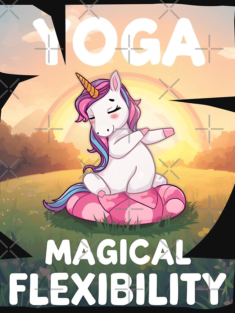 Unicorn doing yoga pose and rainbow aura shining, Magical Flexibility 5 by Neon G T-Shirts, Hoodie, Sweatshirt (Image 3)