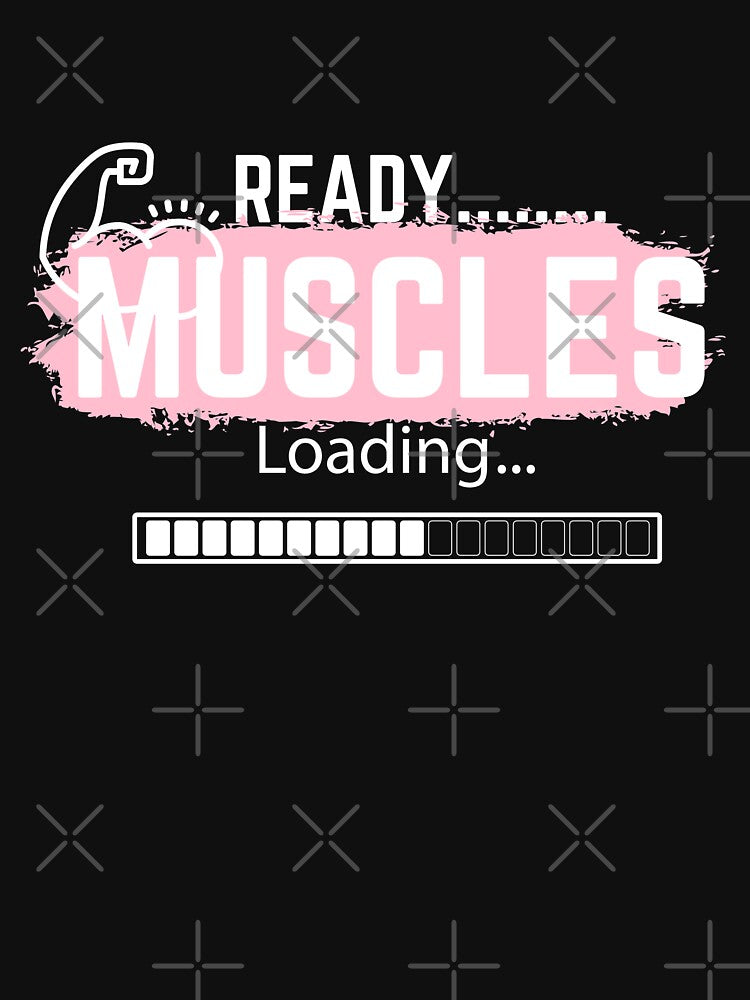 Ready Muscles Loading Please Wait Working Out Gym Gift For Husband Brother Dad Him by videogames86 T-Shirts,... (Image 3)