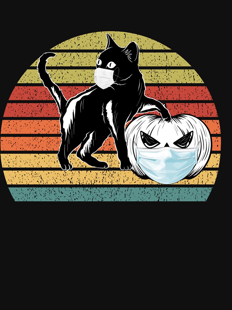 Funny Halloween Cat Pumpkin Wearing Face Mask 2020 by SamArtistbyAUS T-Shirts, Hoodie, Sweatshirt | BlankRebels.com (Image 3)
