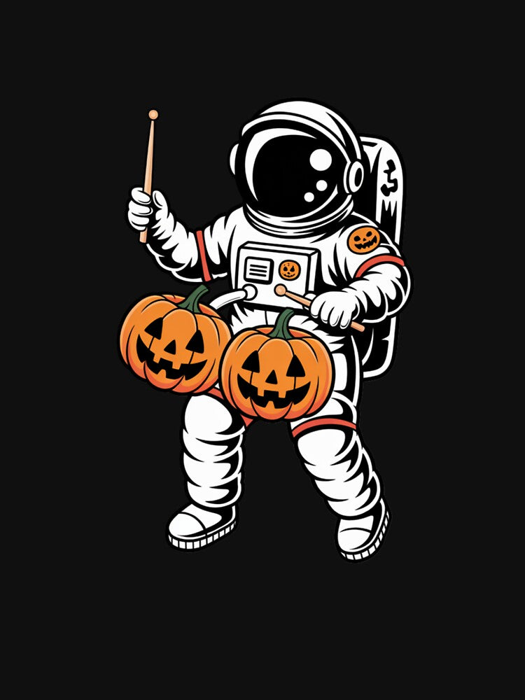Pumpkin Drums Astronaut – Funny Halloween Space Music Design by ColorSplash123 T-Shirts, Hoodie, Sweatshirt (Image 3)