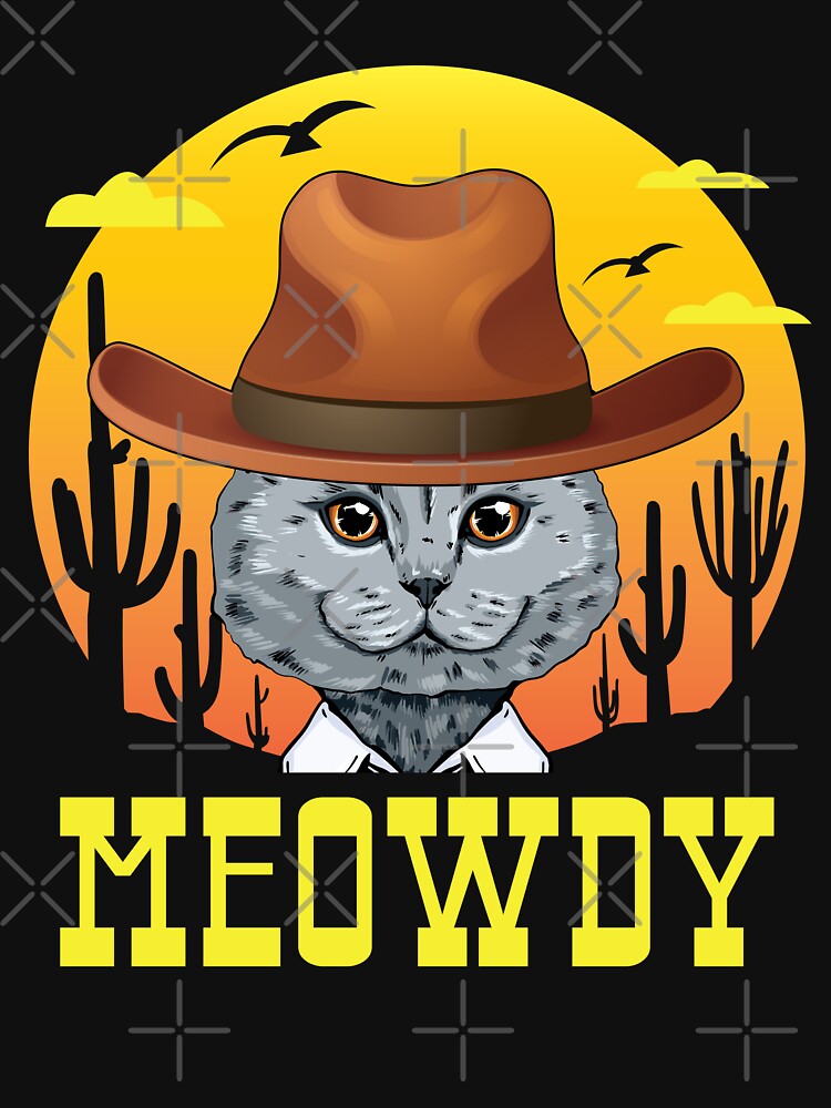 Meowdy Funny Texan Cowboy Cat Southern Country Sunset by GravitiTees T-Shirts, Hoodie, Sweatshirt | BlankRebels.com (Image 3)