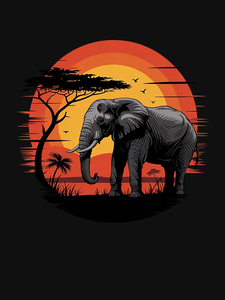 Elephant Sunset Wildlife Savanna Nature Safari Animal by angolinnArt T-Shirts, Hoodie, Sweatshirt | BlankRebels.com (Image 3)