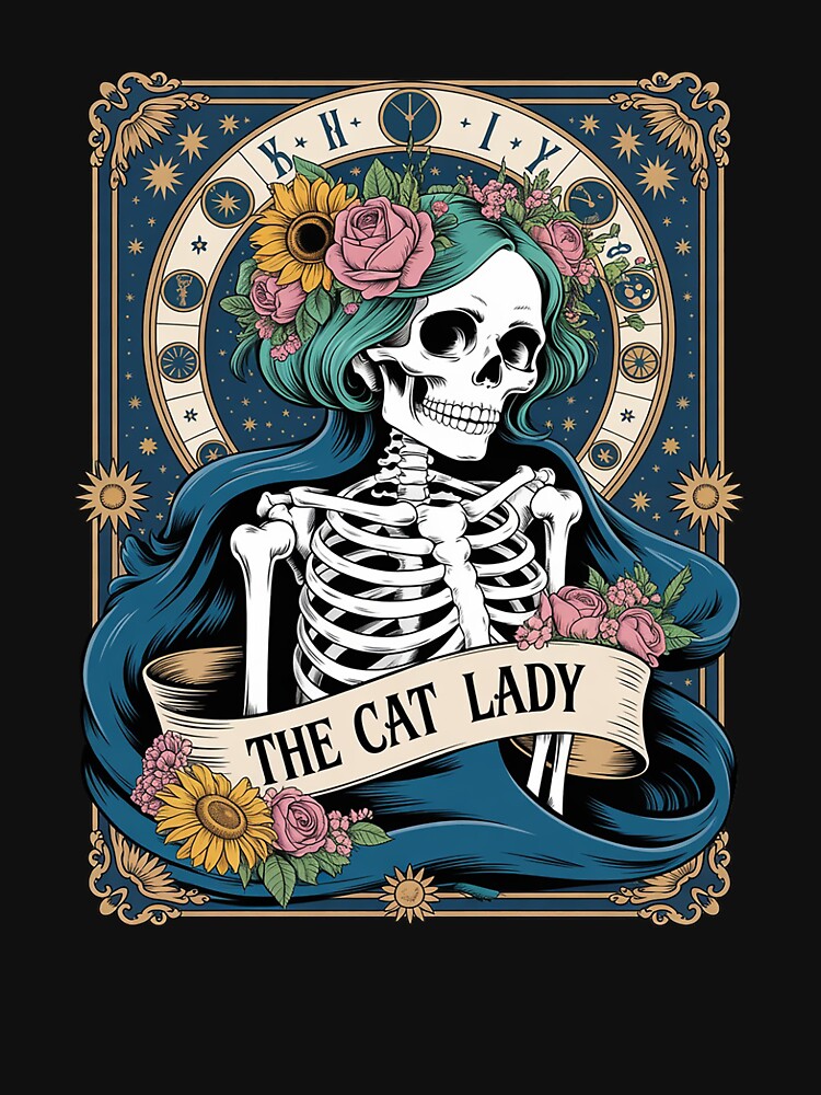 The Cat Lady Tarot Card Skeleton Cat Mom Cat Lover by LinlinsDemons T-Shirts, Hoodie, Sweatshirt | BlankRebels.com (Image 3)
