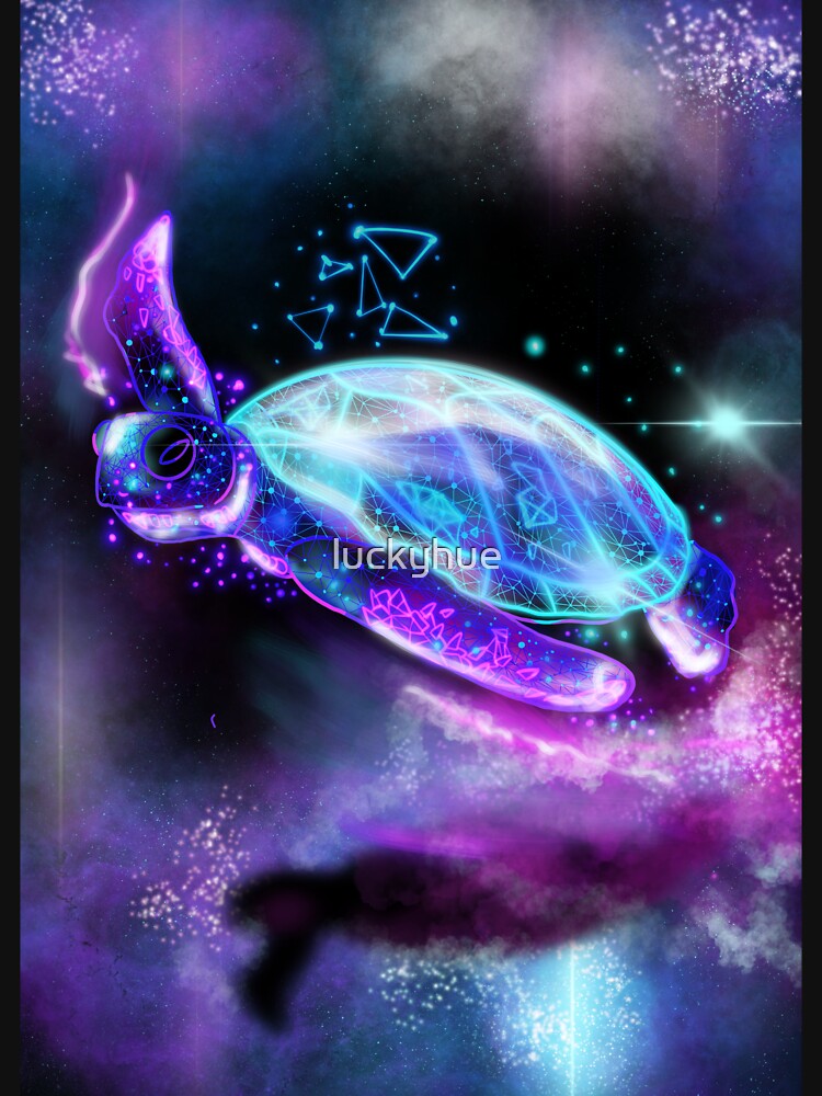 Galaxy geometry and dot abstrac turle blue and purple background by luckyhue T-Shirts, Hoodie, Sweatshirt (Image 3)