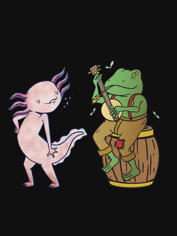 Cottagecore Aesthetic Frog Playing Banjo With Axolotl Dance Funny Gift idea by Yonshop T-Shirts, Hoodie, Sweatshirt (Image 3)