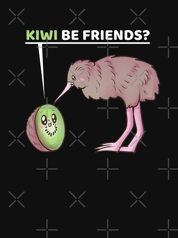 Kiwi Be Friends? Funny Kiwi Fruit New Zealand Bird Pun by fatamyfan1 T-Shirts, Hoodie, Sweatshirt | BlankRebels.com (Image 3)