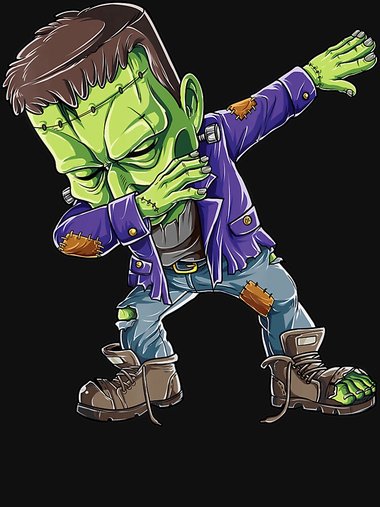 Dabbing Frankenstein Funny Halloween Gift Men Monster Zombie T-Shirt by danielletab4ig0 Hoodie, Sweatshirt (Image 3)