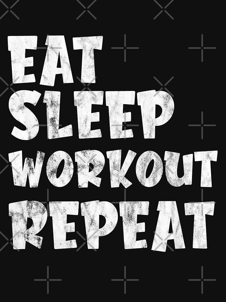 Eat Sleep Workout Repeat Funny Work Out Gym Man Women by ACHRAF877 T-Shirts, Hoodie, Sweatshirt | BlankRebels.com (Image 3)