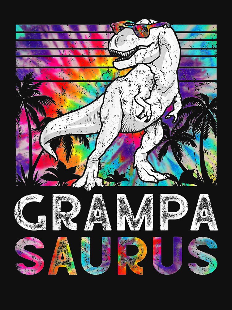 Grampasaurus Dinosaur Grampa Saurus Family Matching Tie Dye Gift by rubysheila T-Shirts, Hoodie, Sweatshirt (Image 3)