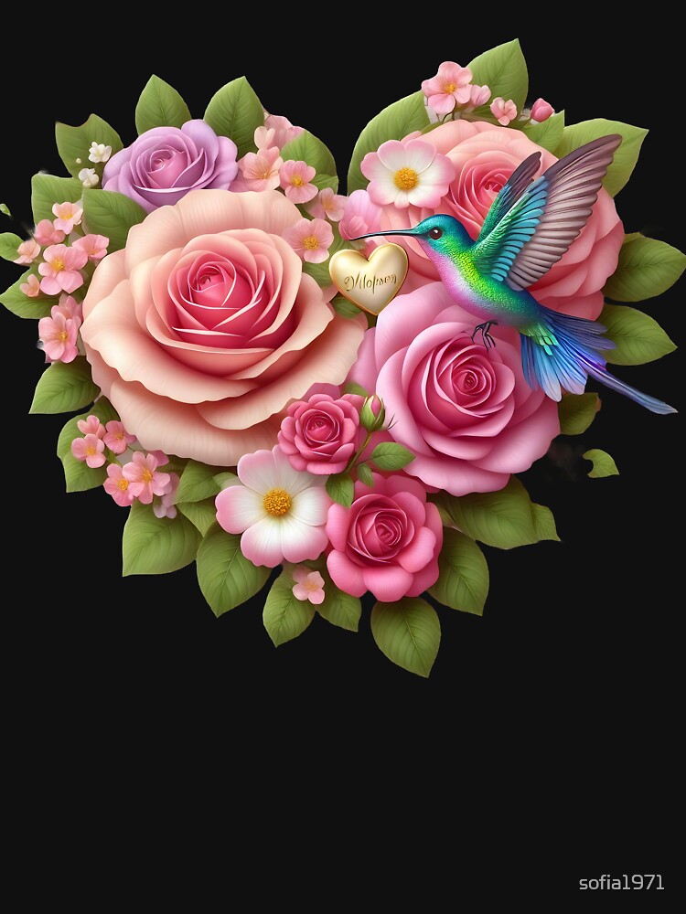 Mother's Day Flowers Mom Mom Mommy: 3D Heart by sofia1971 T-Shirts, Hoodie, Sweatshirt | BlankRebels.com (Image 3)