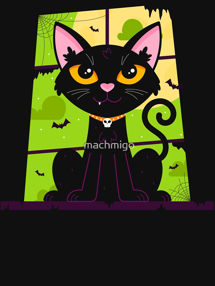 Spooky Kitten Window by machmigo T-Shirts, Hoodie, Sweatshirt | BlankRebels.com (Image 3)