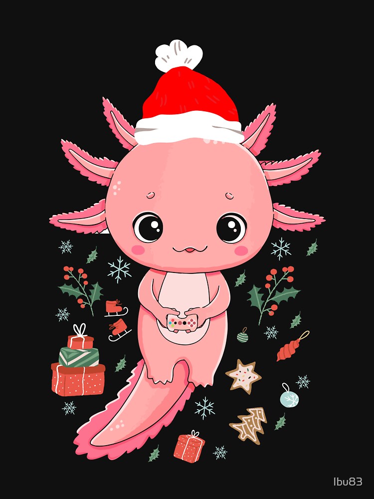 Axolotl Santa Hat Gaming Gamelotl Anime christmas by Ibu83 T-Shirts, Hoodie, Sweatshirt | BlankRebels.com (Image 3)