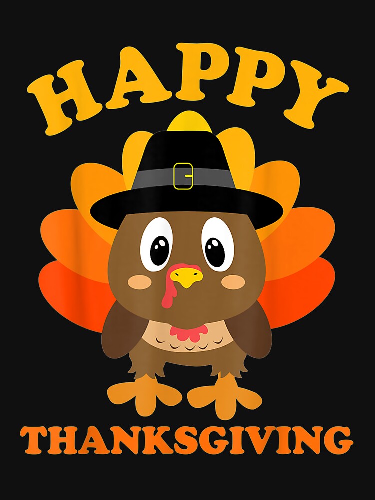 Happy Thanksgiving for Boys Girls Pilgrim Turkey by harolhaw T-Shirts, Hoodie, Sweatshirt | BlankRebels.com (Image 3)