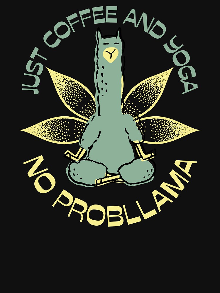 Just coffee and yoga no probllama funny yoga llama by reka88 T-Shirts, Hoodie, Sweatshirt | BlankRebels.com (Image 3)