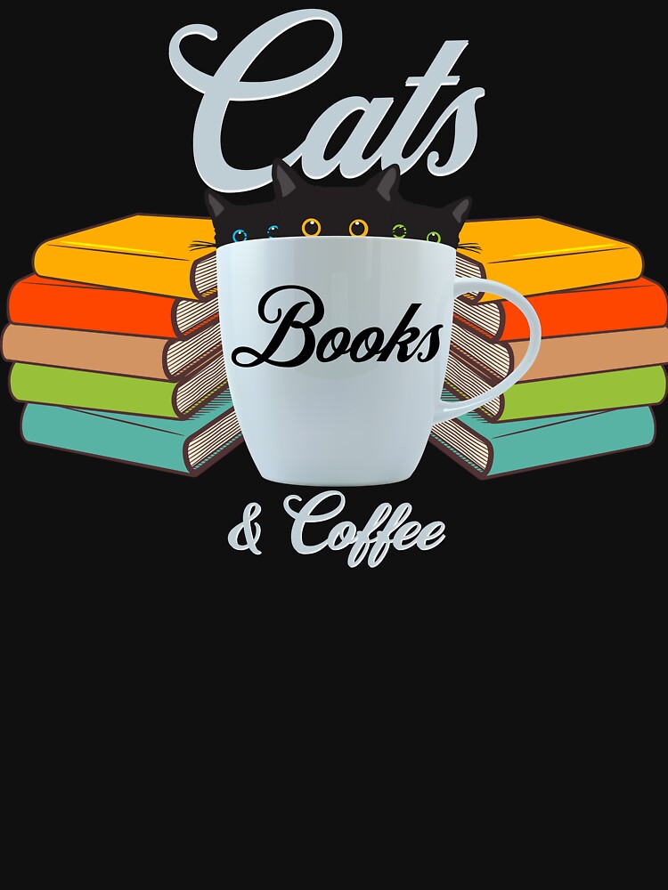 Funny Cat Lover Gifts Cute Kittens Cats Books Coffee by equilibria T-Shirts, Hoodie, Sweatshirt | BlankRebels.com (Image 3)