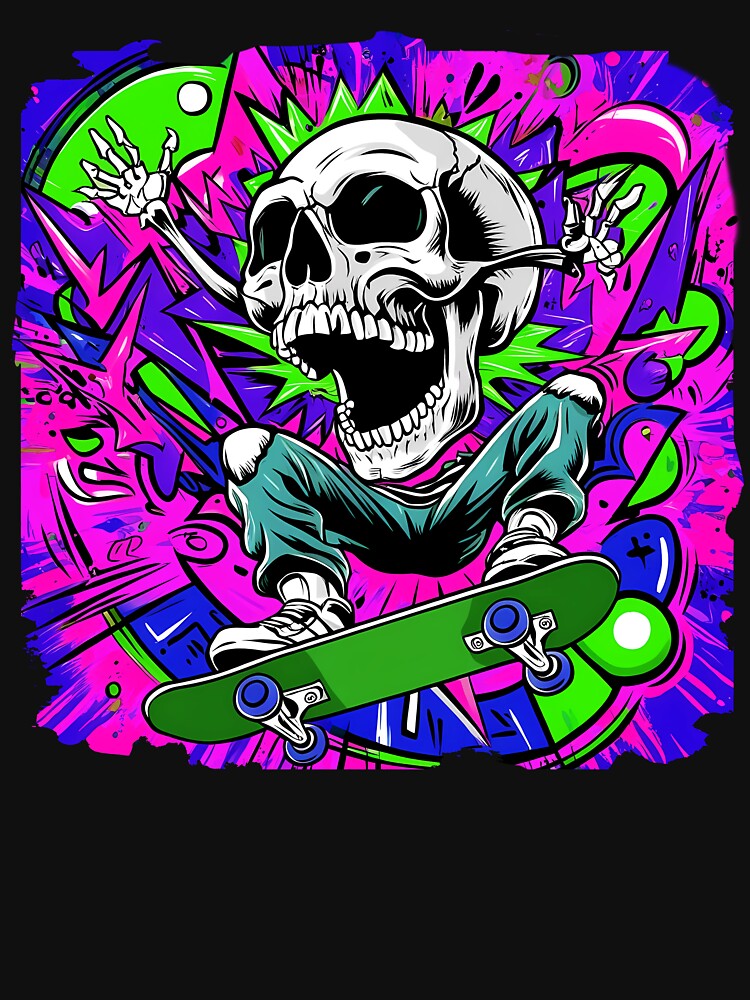 Skateboarding skull by PixelPunny T-Shirts, Hoodie, Sweatshirt | BlankRebels.com (Image 3)