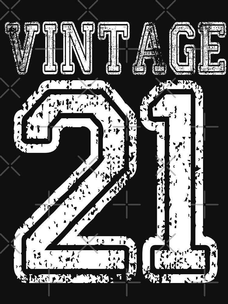 Vintage 21 2021 1921 T-shirt Birthday Gift Age Year Old Boy Girl Cute Funny Man Woman Jersey Style by... (Image 3)