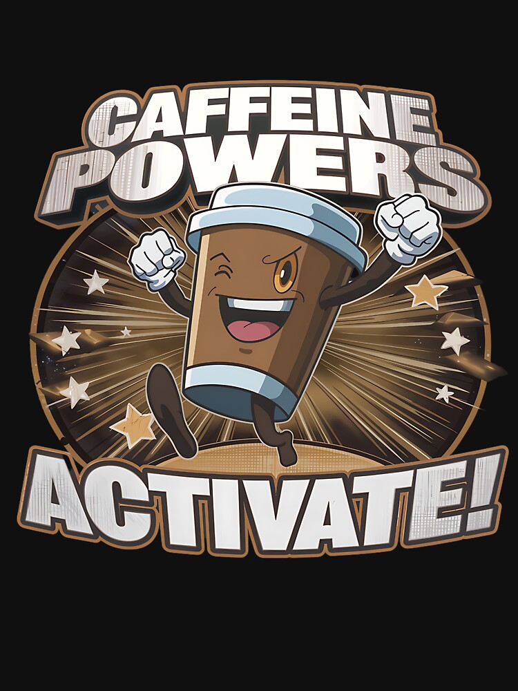 Caffeine Powers Activate Coffee Addict Lover by artbybrado T-Shirts, Hoodie, Sweatshirt | BlankRebels.com (Image 3)