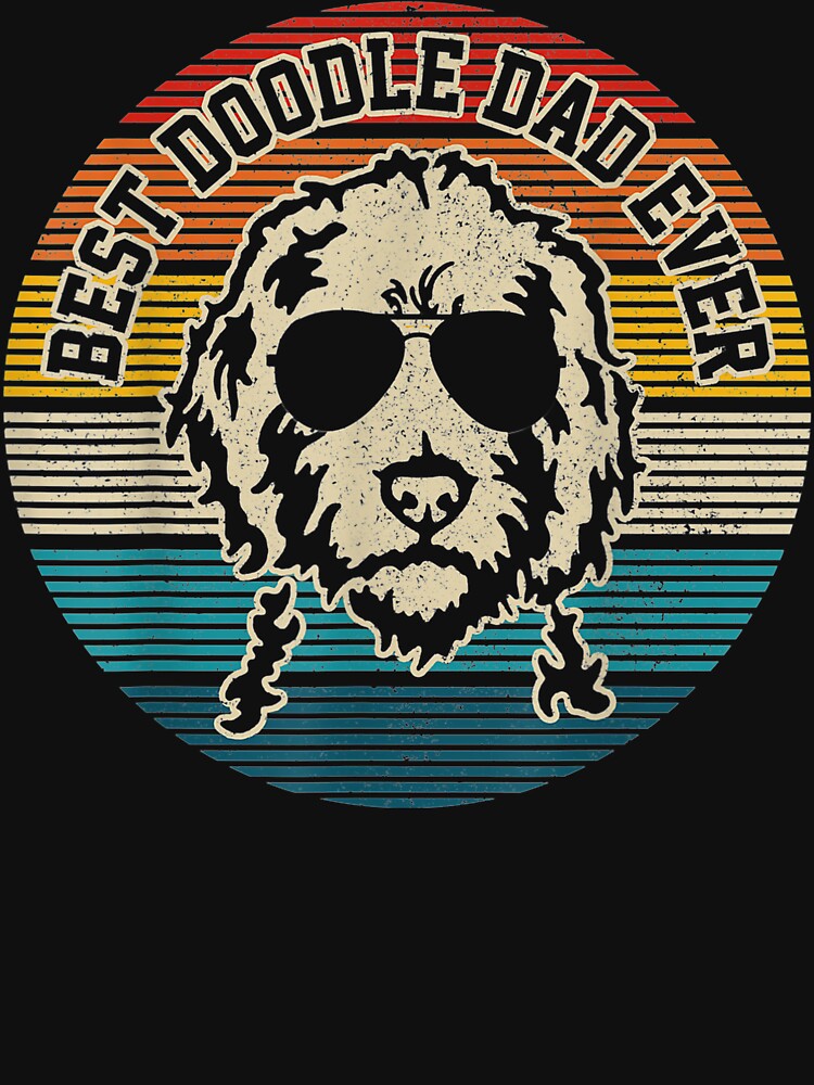 Mens Goldendoodle - Best Doodle Dad Ever Funny Vintage Dog Gift by JWArtStudio T-Shirts, Hoodie, Sweatshirt (Image 3)