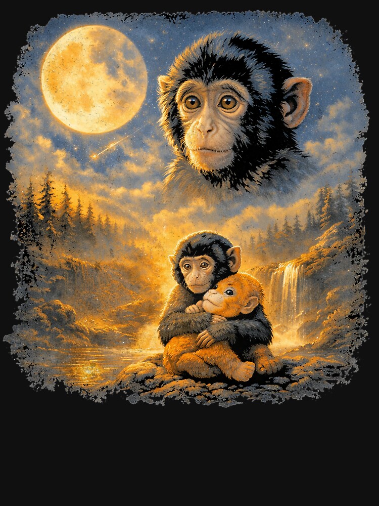Punch Monkey Moon 90s Retro Animal Vintage by IdealDo T-Shirts, Hoodie, Sweatshirt | BlankRebels.com (Image 3)