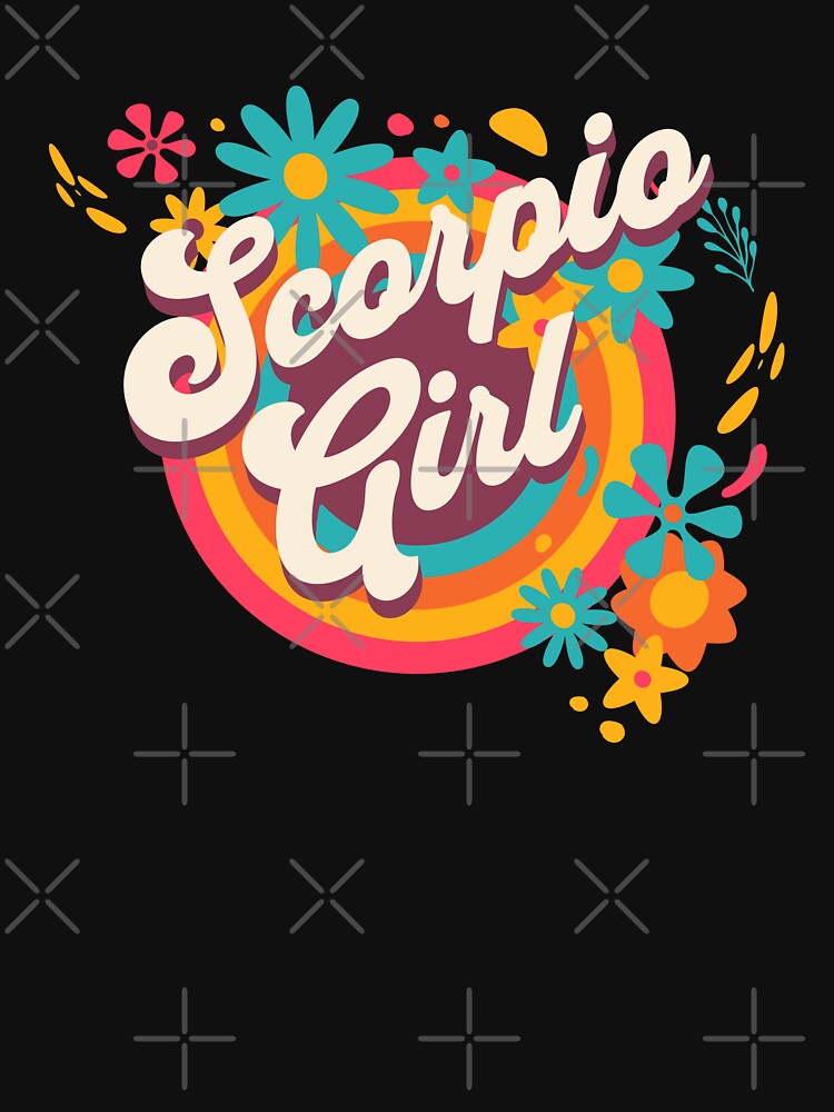 Retro Scorpio Girl Hippy Zodiac Horoscope by MasterKlaw T-Shirts, Hoodie, Sweatshirt | BlankRebels.com (Image 3)
