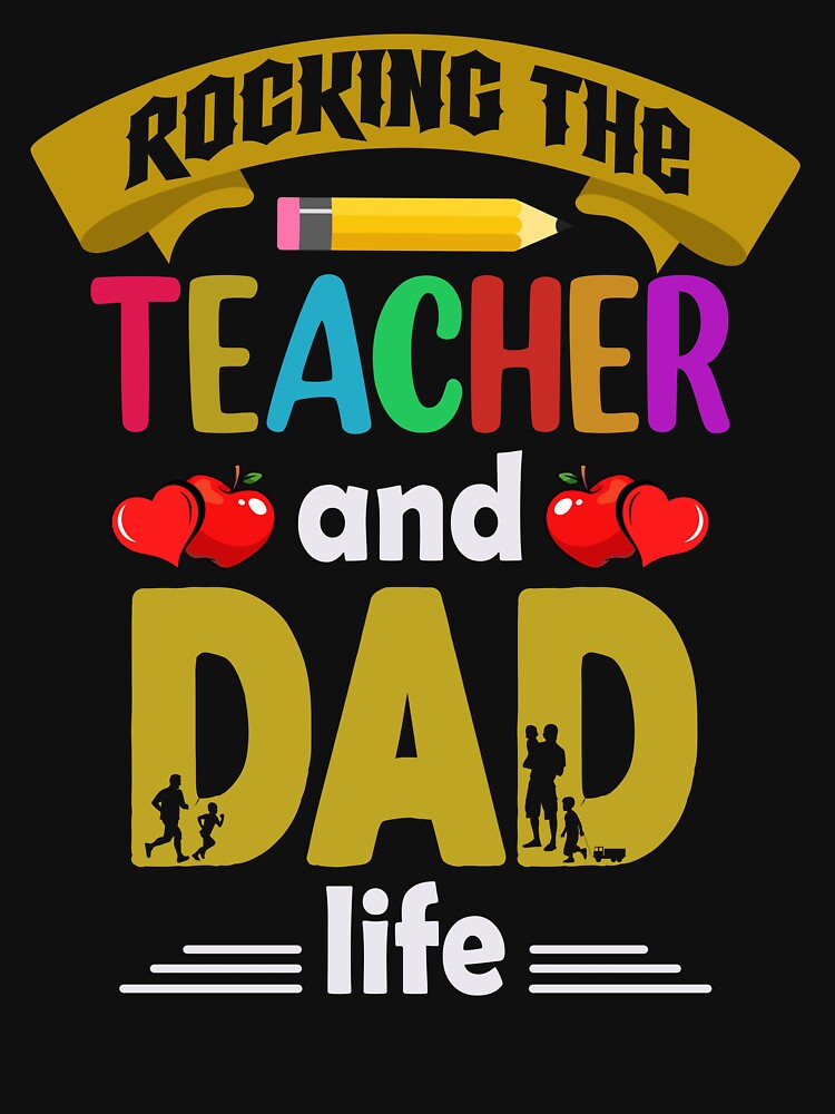 Rocking The Teacher And Dad Life Retro by livasyczosek3 T-Shirts, Hoodie, Sweatshirt | BlankRebels.com (Image 3)