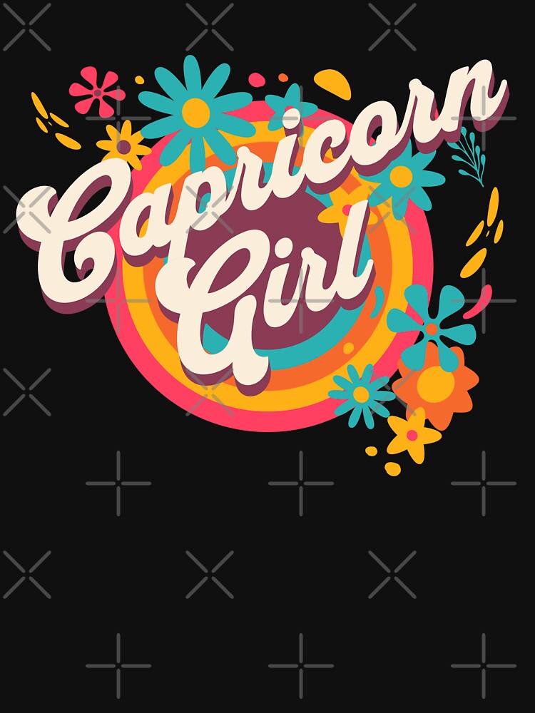 Retro Capricorn Girl Hippy Zodiac Horoscope by MasterKlaw T-Shirts, Hoodie, Sweatshirt | BlankRebels.com (Image 3)