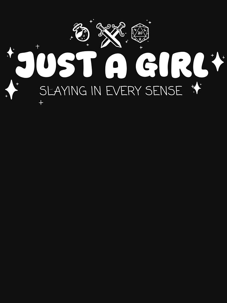 Just A Girl Slaying In Every Sense Logo by Side Quest Illustrations T-Shirts, Hoodie, Sweatshirt | BlankRebels.com (Image 3)
