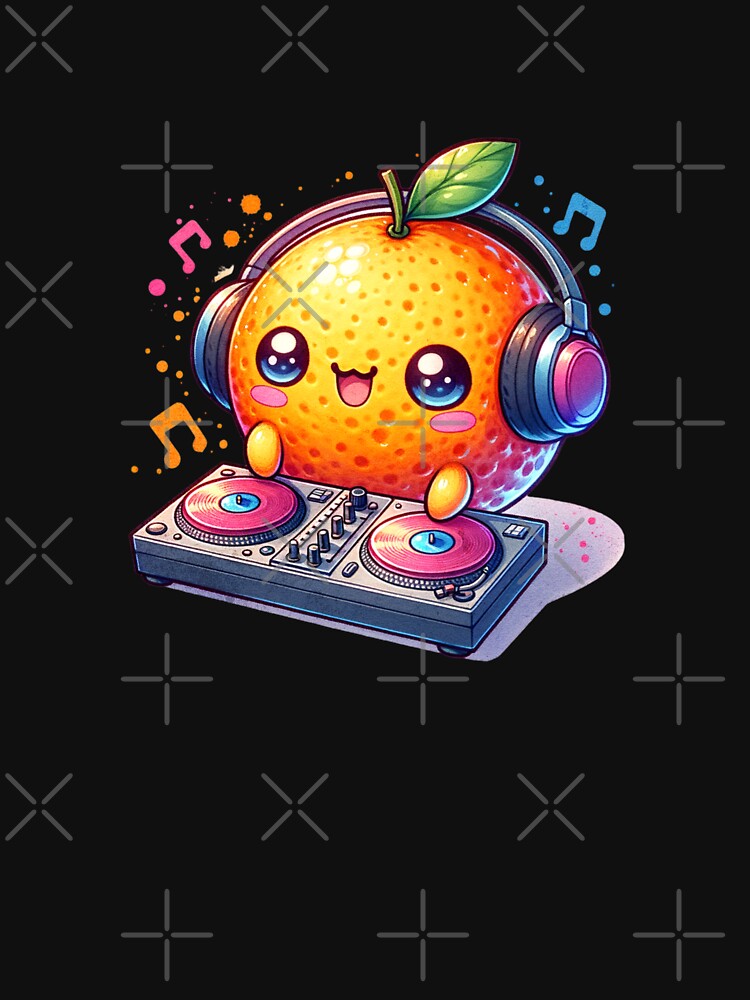 Kawaii Orange DJ by ChaosReigns91 T-Shirts, Hoodie, Sweatshirt | BlankRebels.com (Image 3)