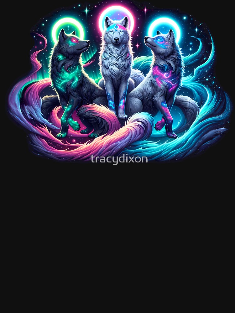 Three Cosmic Wolves by tracydixon T-Shirts, Hoodie, Sweatshirt | BlankRebels.com (Image 3)
