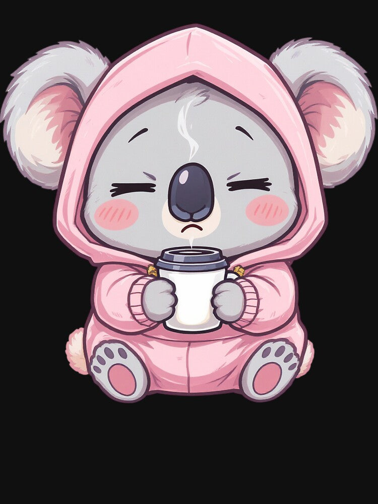 Sleepy Kawaii Koala with Coffee | Funny Chibi Student Life Koala by ColorSplash123 T-Shirts, Hoodie, Sweatshirt (Image 3)