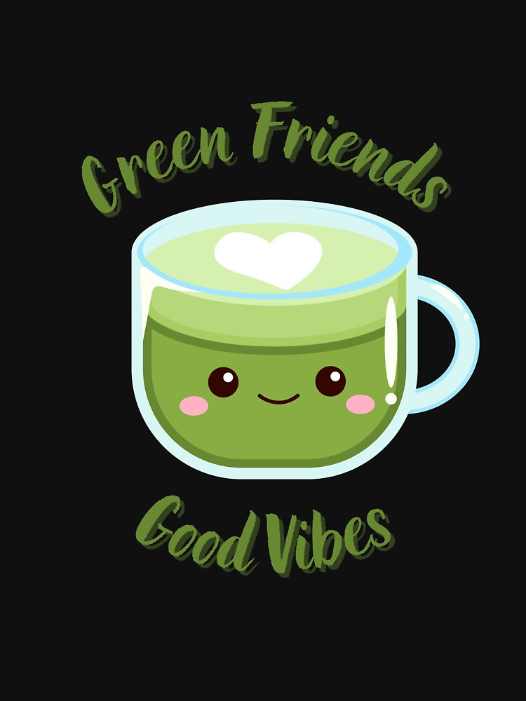 Green Friends Good Vibes – Cute Matcha Shirt by Kasad Hoodie, Sweatshirt | BlankRebels.com (Image 3)