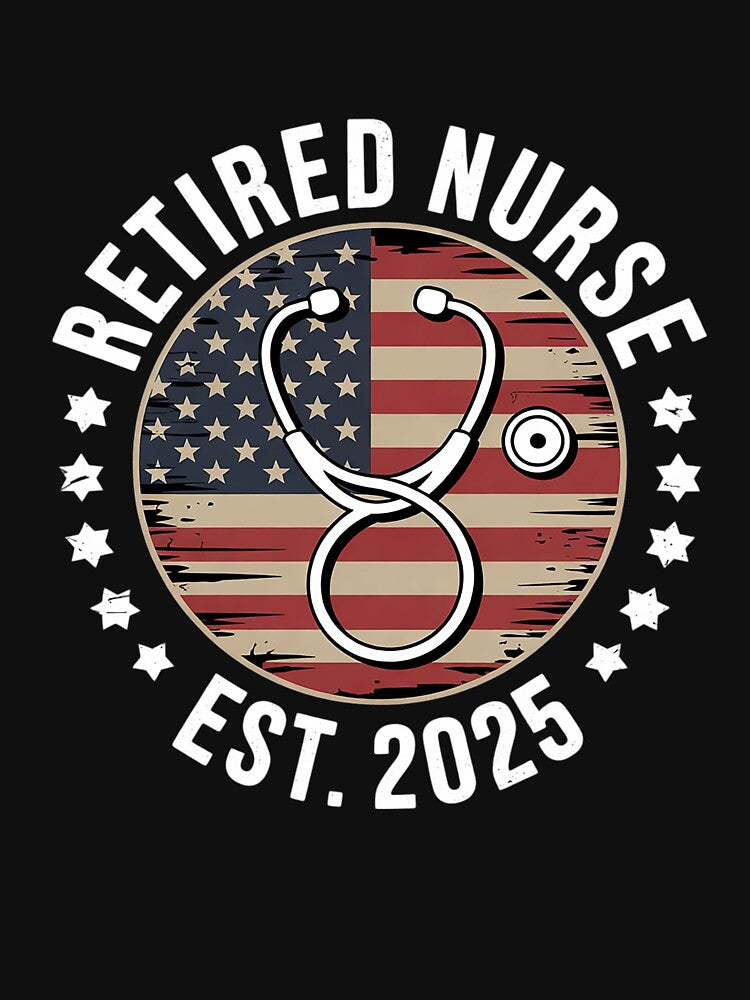Retired Nurse 2025 Vintage American USA Flag Nurse Retired by MyzoToyota T-Shirts, Hoodie, Sweatshirt (Image 3)