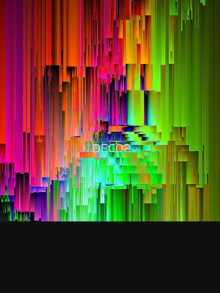 Cyberpunk Futuristic Vibrantly Colorful Abstract Glitch Design Art by DEC02 T-Shirts, Hoodie, Sweatshirt (Image 3)