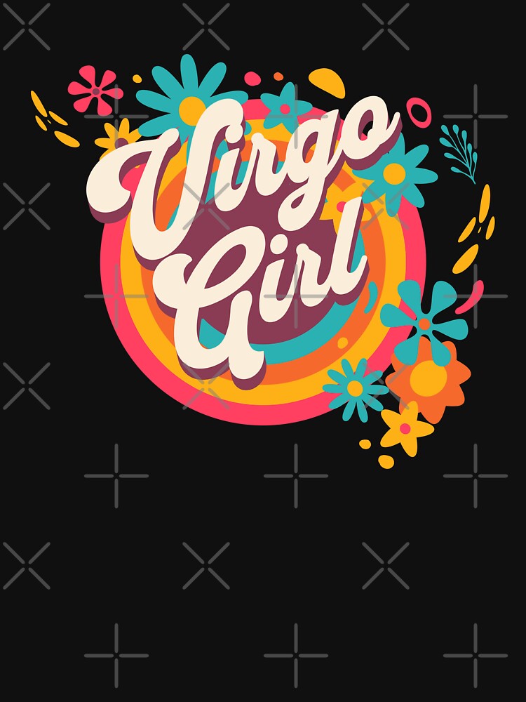 Retro Virgo Girl Hippy Zodiac Horoscope by MasterKlaw T-Shirts, Hoodie, Sweatshirt | BlankRebels.com (Image 3)