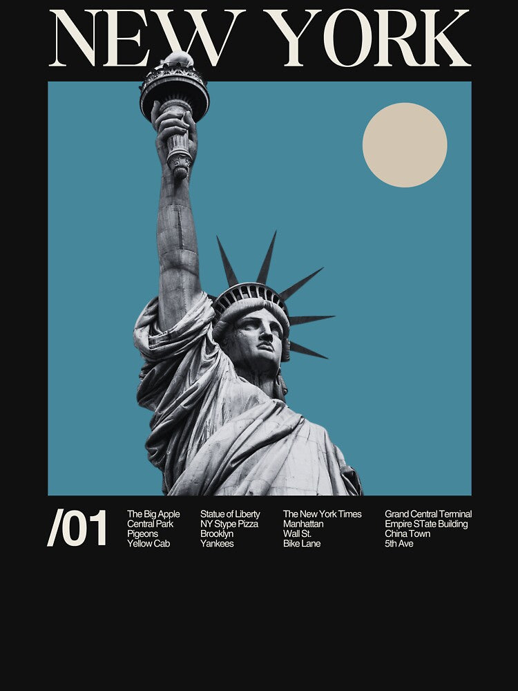New York Minimalist Aesthetic Dark Colour by moyjoystudio