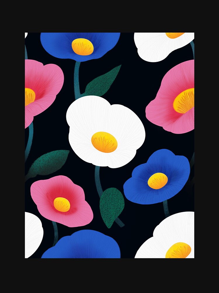 Colorful poppies pattern by Temuri Studio T-Shirts, Hoodie, Sweatshirt | BlankRebels.com (Image 3)