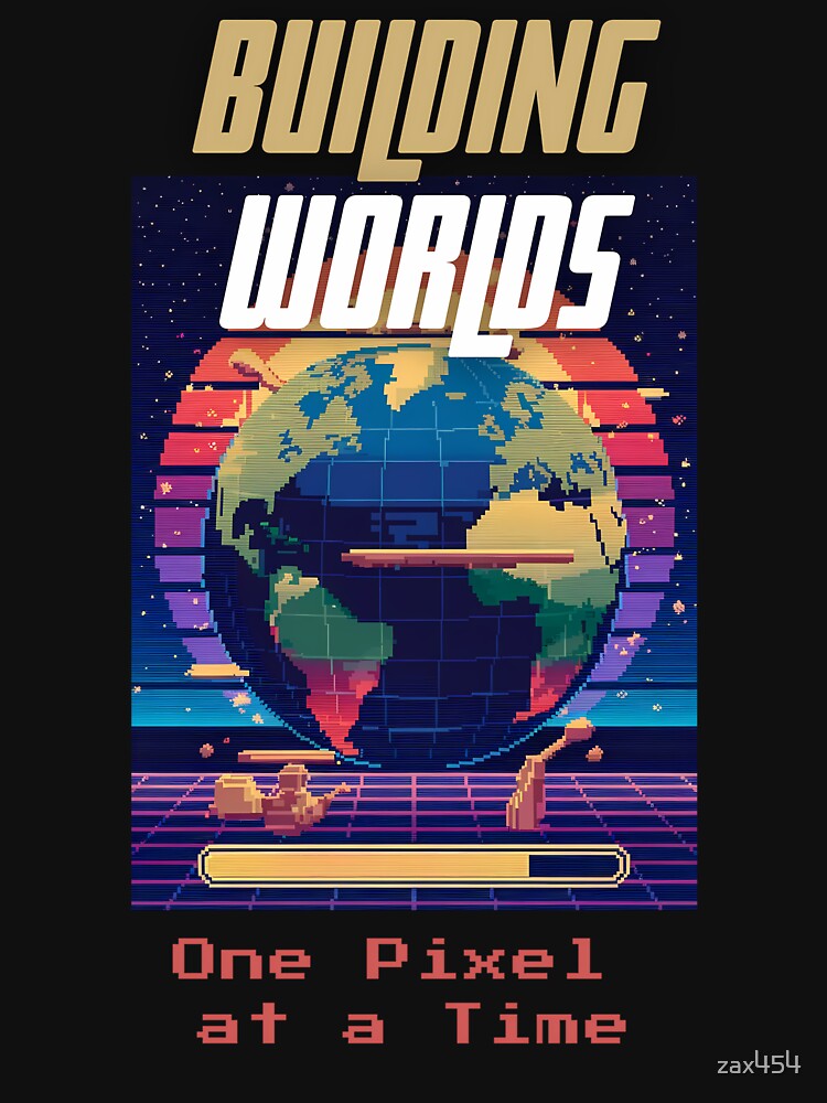Gamedev Pixel Art – 8-Bit Earth Under Construction by zax454 T-Shirts, Hoodie, Sweatshirt | BlankRebels.com (Image 3)