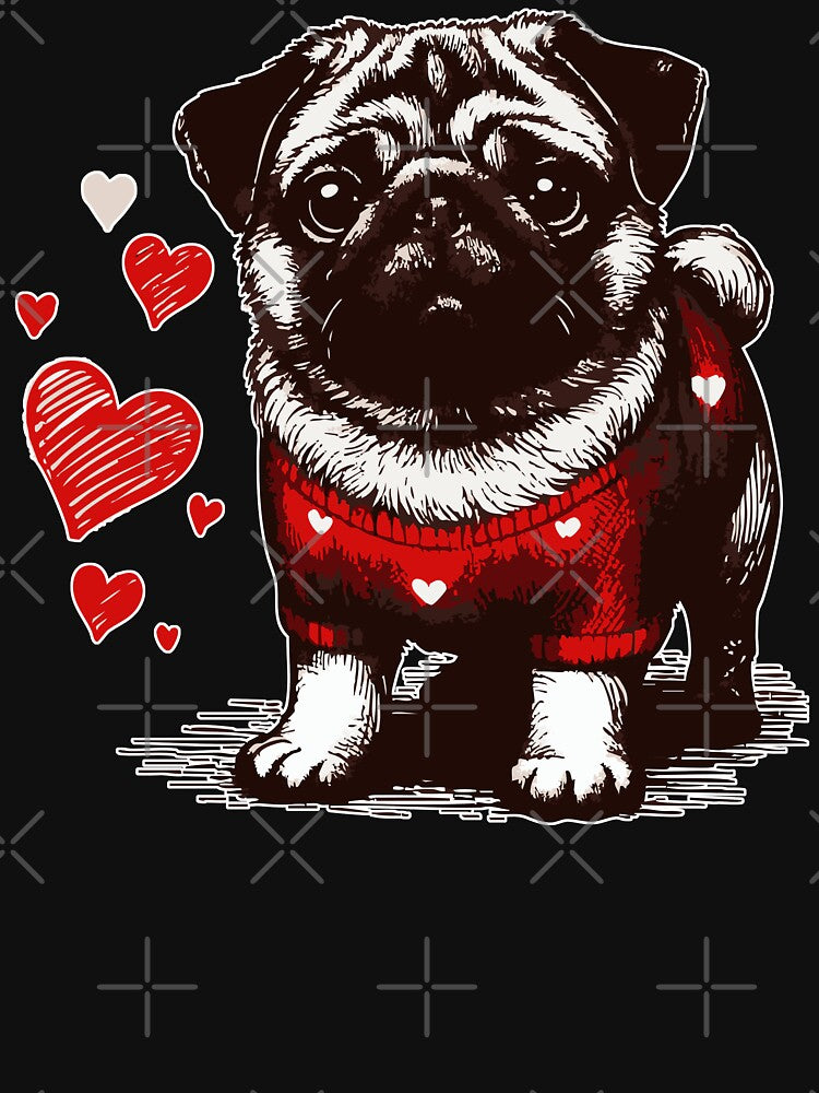 Pug Dog Valentines Day Vintage by TomFrontierArt T-Shirts, Hoodie, Sweatshirt | BlankRebels.com (Image 3)