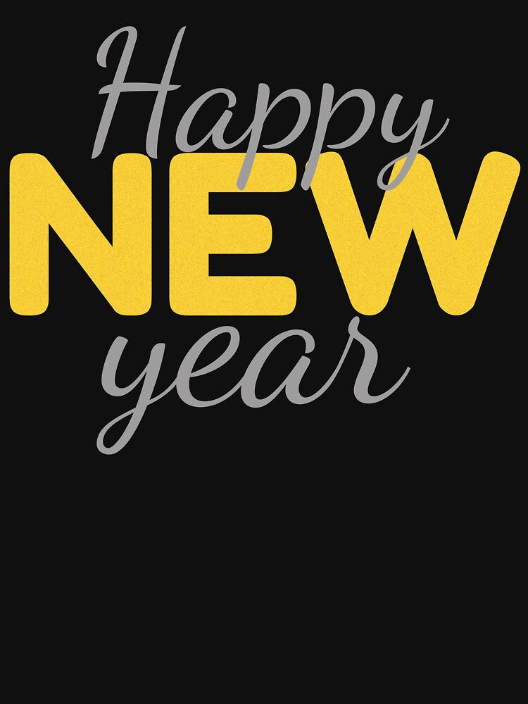 Happy New Year Typography Design – Festive Celebration Lettering Art by PixelWaveBD T-Shirts, Hoodie, Sweatshirt (Image 3)