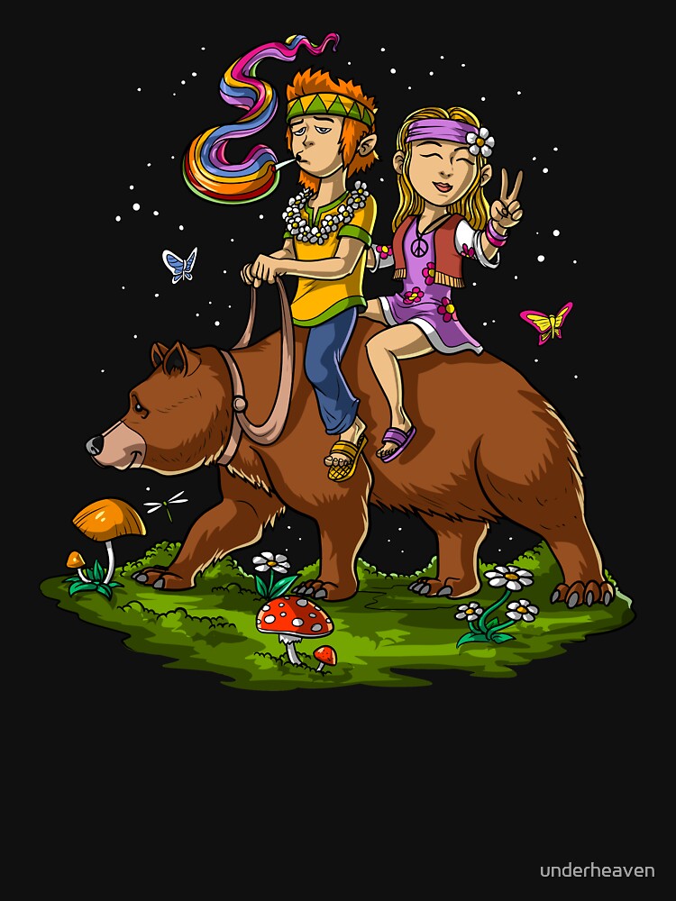Hippies Riding Bear by underheaven T-Shirts, Hoodie, Sweatshirt | BlankRebels.com (Image 3)