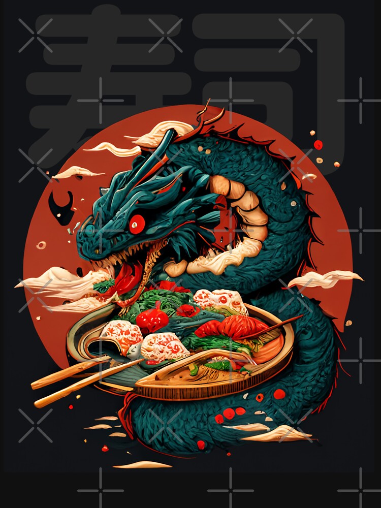 The Black Sushi Dragon by DigitallyCraftz T-Shirts, Hoodie, Sweatshirt | BlankRebels.com (Image 3)