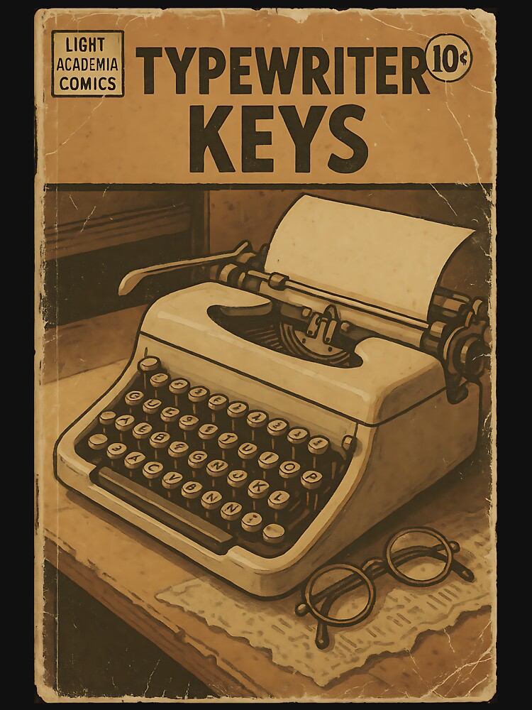 Vintage Light Academia: Typewriter Keys by bapupa T-Shirts, Hoodie, Sweatshirt | BlankRebels.com (Image 3)