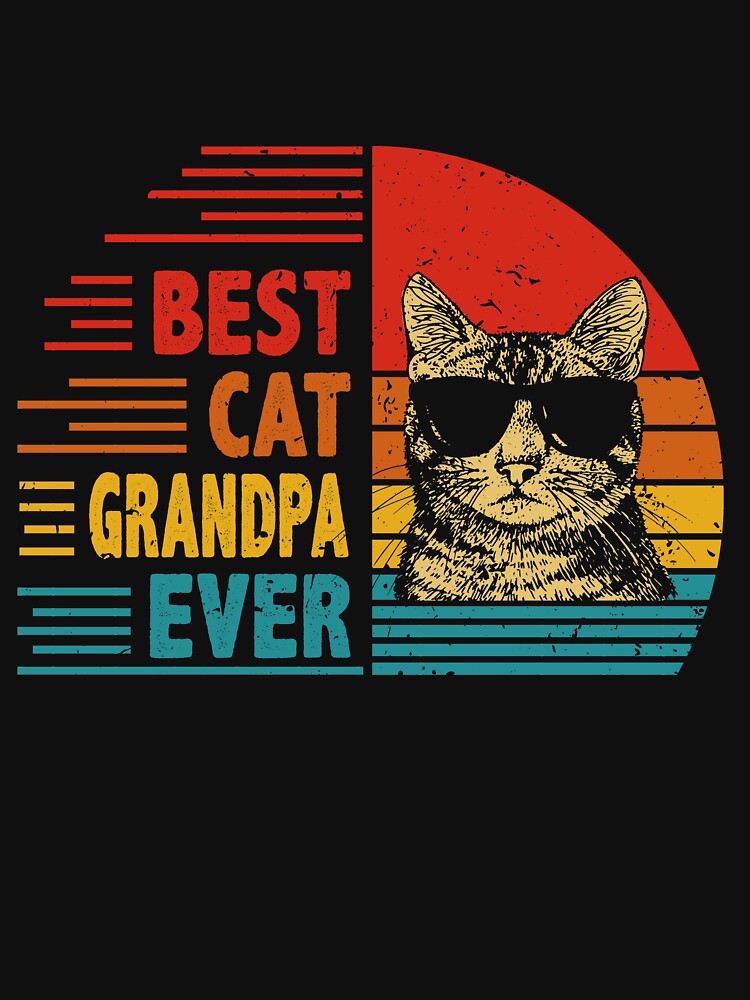 Vintage Retro Best Cat Grandpa Ever Funny Cat Lover Father's Day Gift by EdwinaEmmanoiCo T-Shirts, Hoodie,... (Image 3)