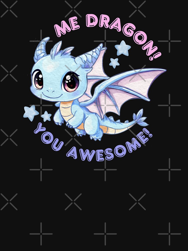 "Me Dragon! You Awesome!" – Cute Flying Dragon in Stars by jindezign T-Shirts, Hoodie, Sweatshirt | BlankRebels.com (Image 3)
