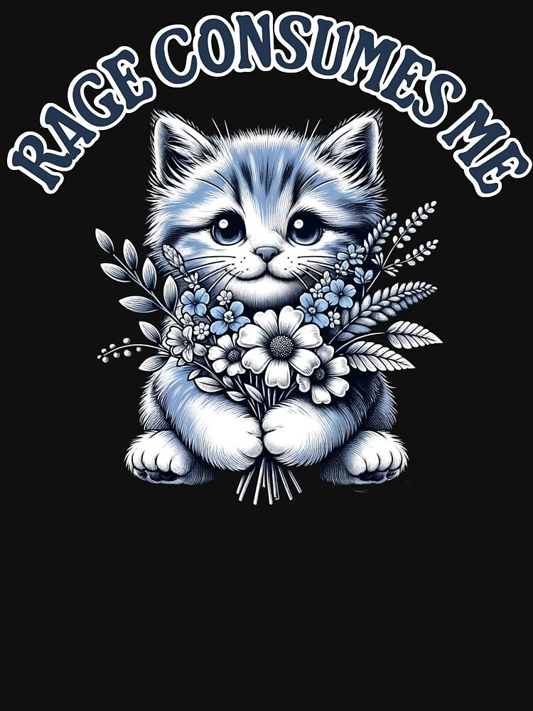 Funny Kitten Cat Meme Cute Cat Rage Consumes Me by TeeWizzard T-Shirts, Hoodie, Sweatshirt | BlankRebels.com (Image 3)