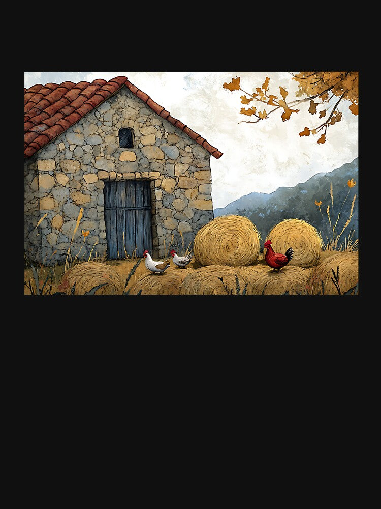 Rural Cottagecore: Old Barn Hay Chickens by bapupa T-Shirts, Hoodie, Sweatshirt | BlankRebels.com (Image 3)